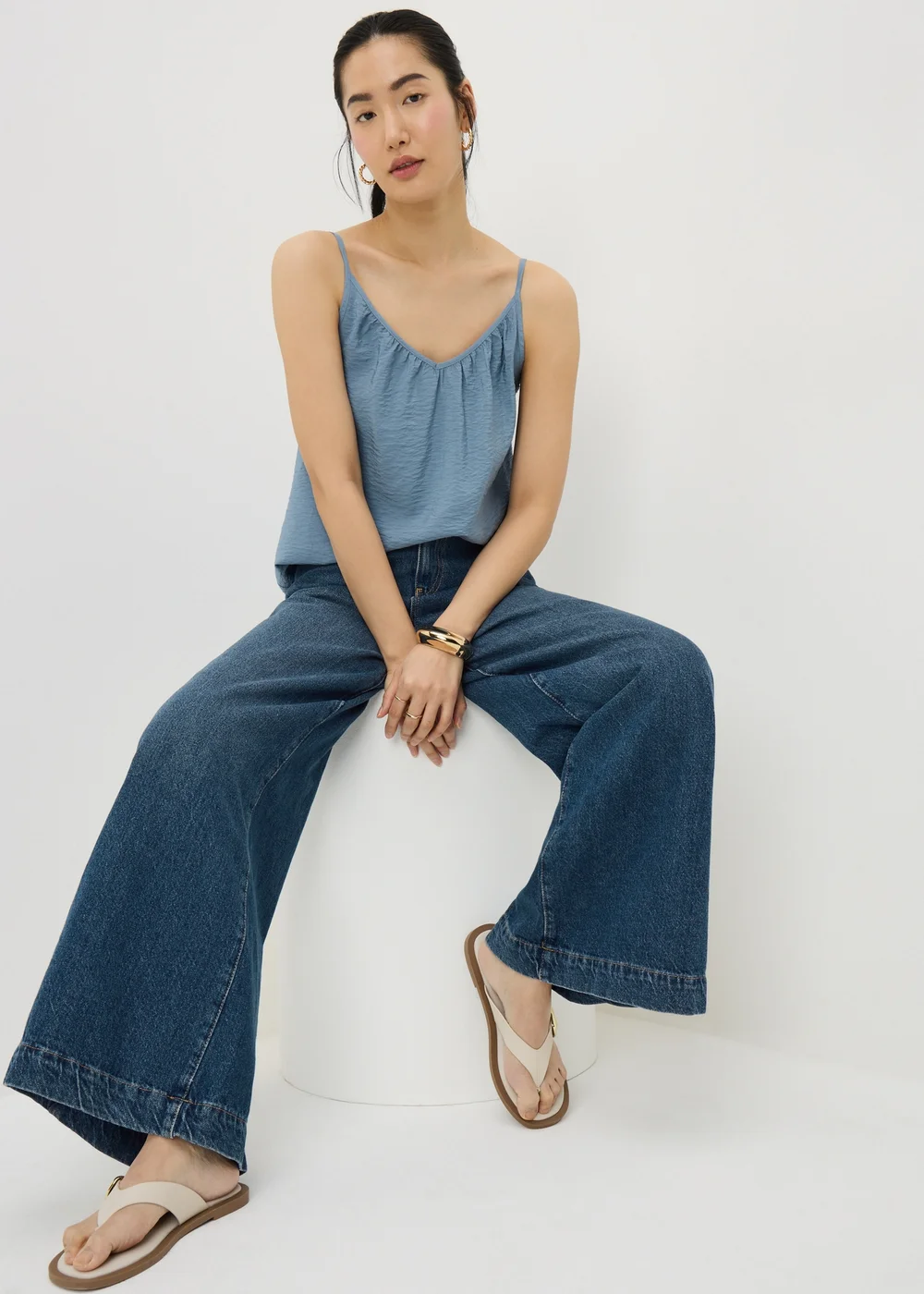Blue Ruched Cami Top - 26 Image 1