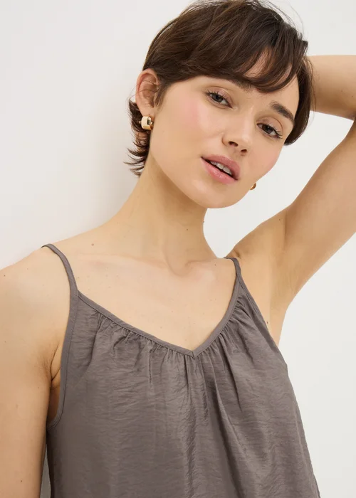 Mocha Ruched Cami Top - 26 Image 3