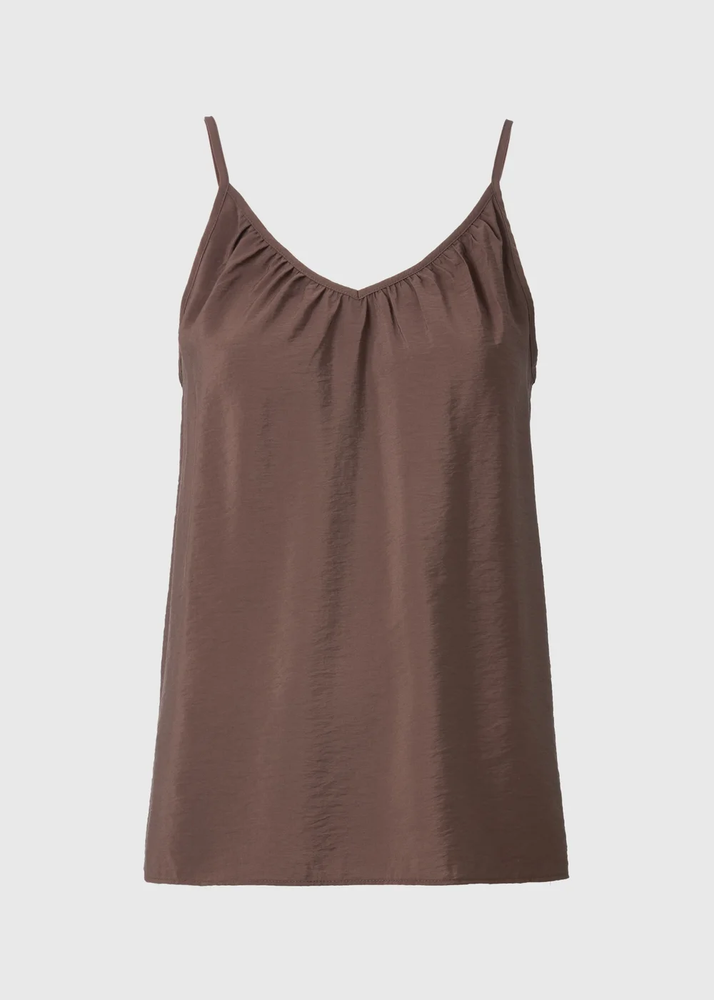 Chocolate Brown Ruched Cami Top - 28 Image 3