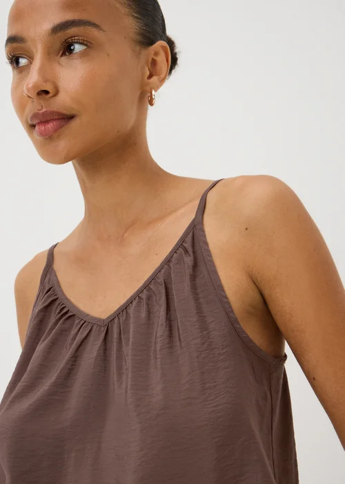 Chocolate Brown Ruched Cami Top - 28 Image 1