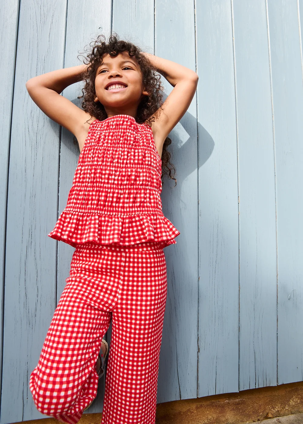 Girls Red Gingham Vest & Trouser Set (1-7yrs) - 1-1.5 Yrs Image 3