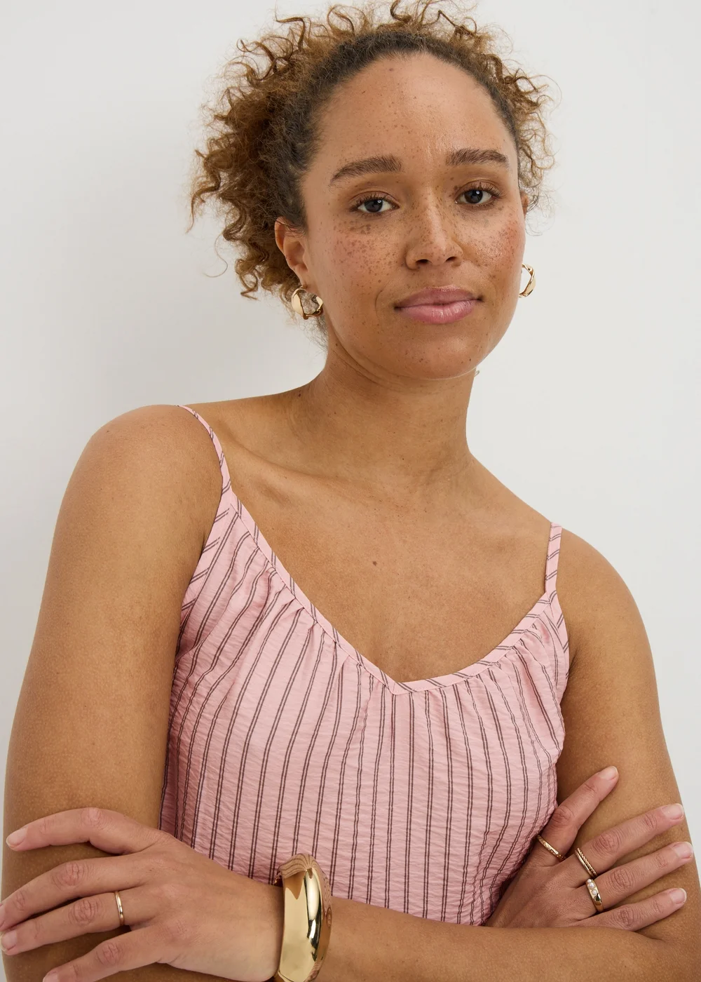 Pink Stripe Ruched Cami Top - 26 Image 3