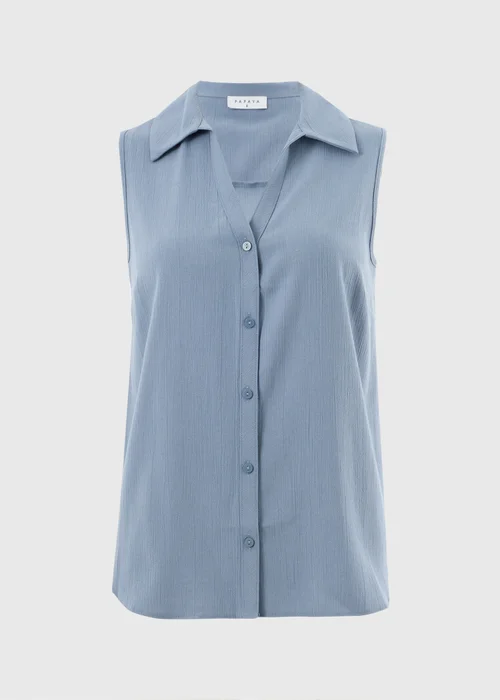 Blue Sleeveless Clipper Shirt - 26 Image 2