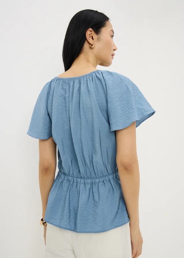 Blue Angel Sleeve Tie Waist Shirt