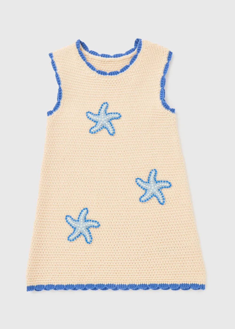 Girls Cream Starfish Knit Dress (1-7yrs) - 1-1.5 Yrs | Matalan Girls Cream Starfish Knit Dress (1-7yrs) - 1-1.5 Yrs | Matalan