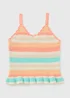 Girls Orange Stripe Knitted Vest (7-15yrs) - Age 7 Years Image 1