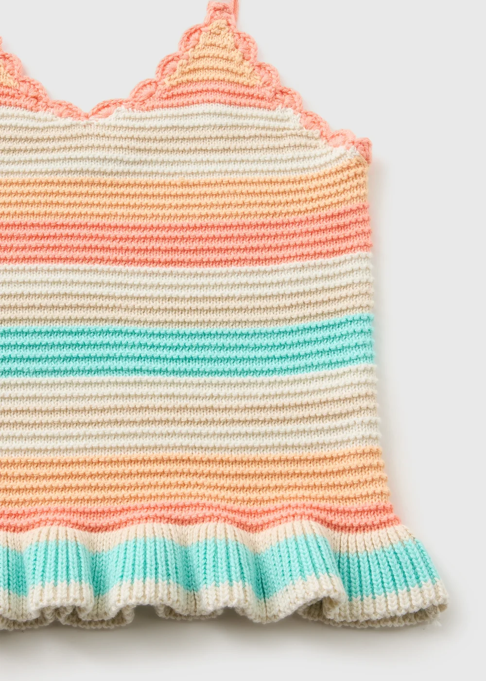 Girls Orange Stripe Knitted Vest (7-15yrs) - Age 7 Years Image 2