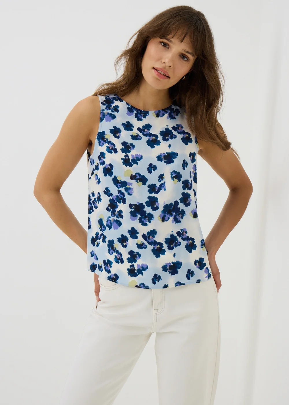 Purple Floral Vest Top - 8 Image 1