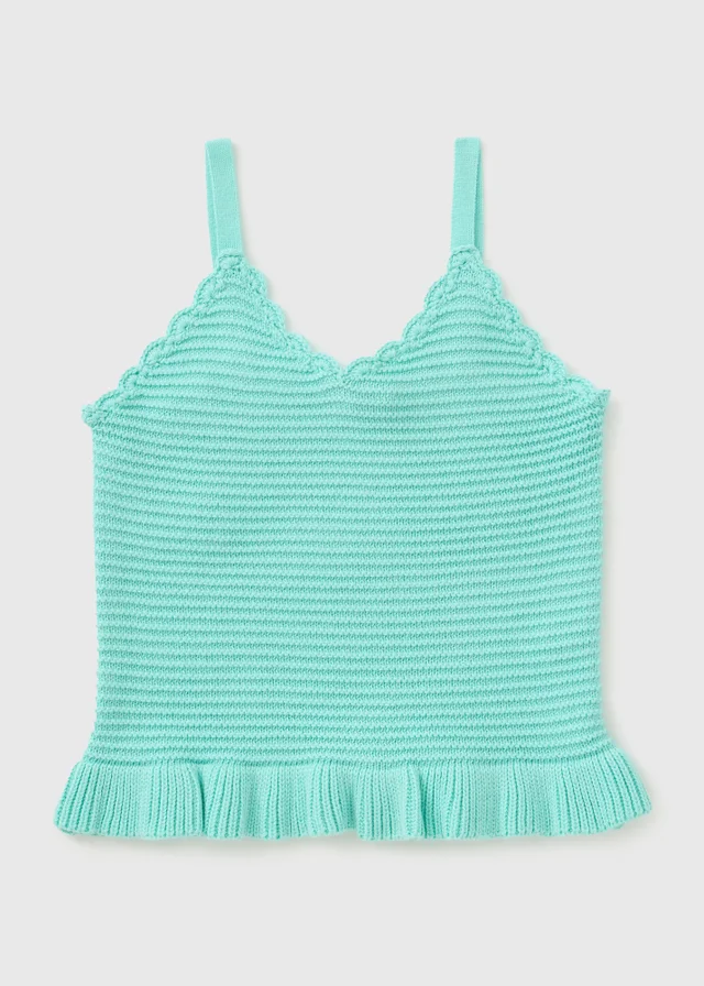 Girls Green Knitted Vest (7-15yrs)