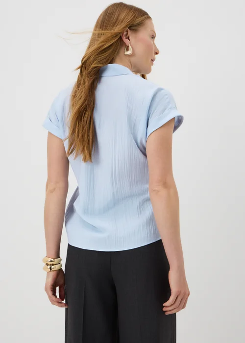 Et Vous Light Blue Tie Front Blouse - 18 Image 2