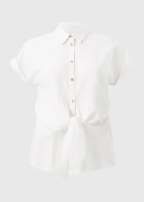 Et Vous White Tie Front Blouse - 22 Image 2