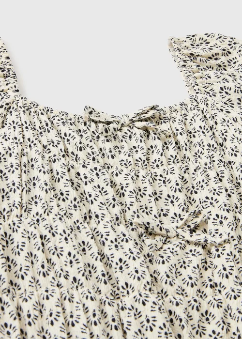 Girls Cream Ditsy Aztec Crinkle Jumpsuit (7-15yrs) - 7 Yrs Image 2