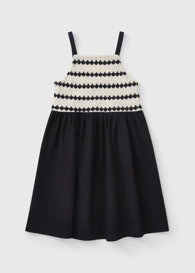 Girls Black Knitted Strappy Dress (7-15yrs)