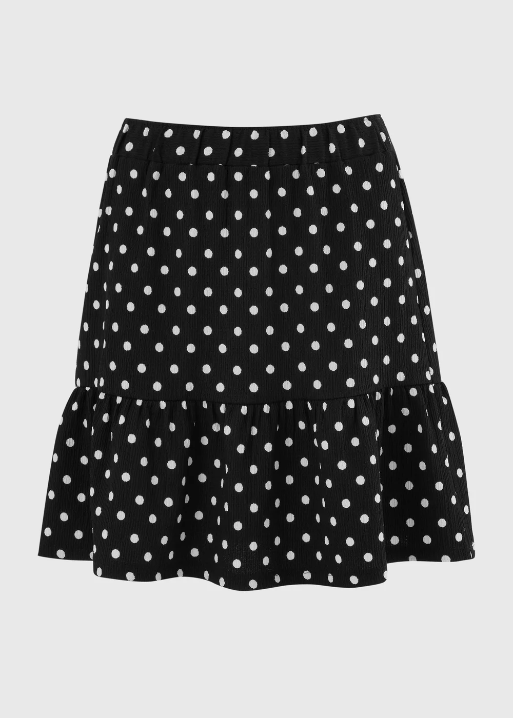 Black Polka Dot Jersey Mini Skirt - 8 Image 4