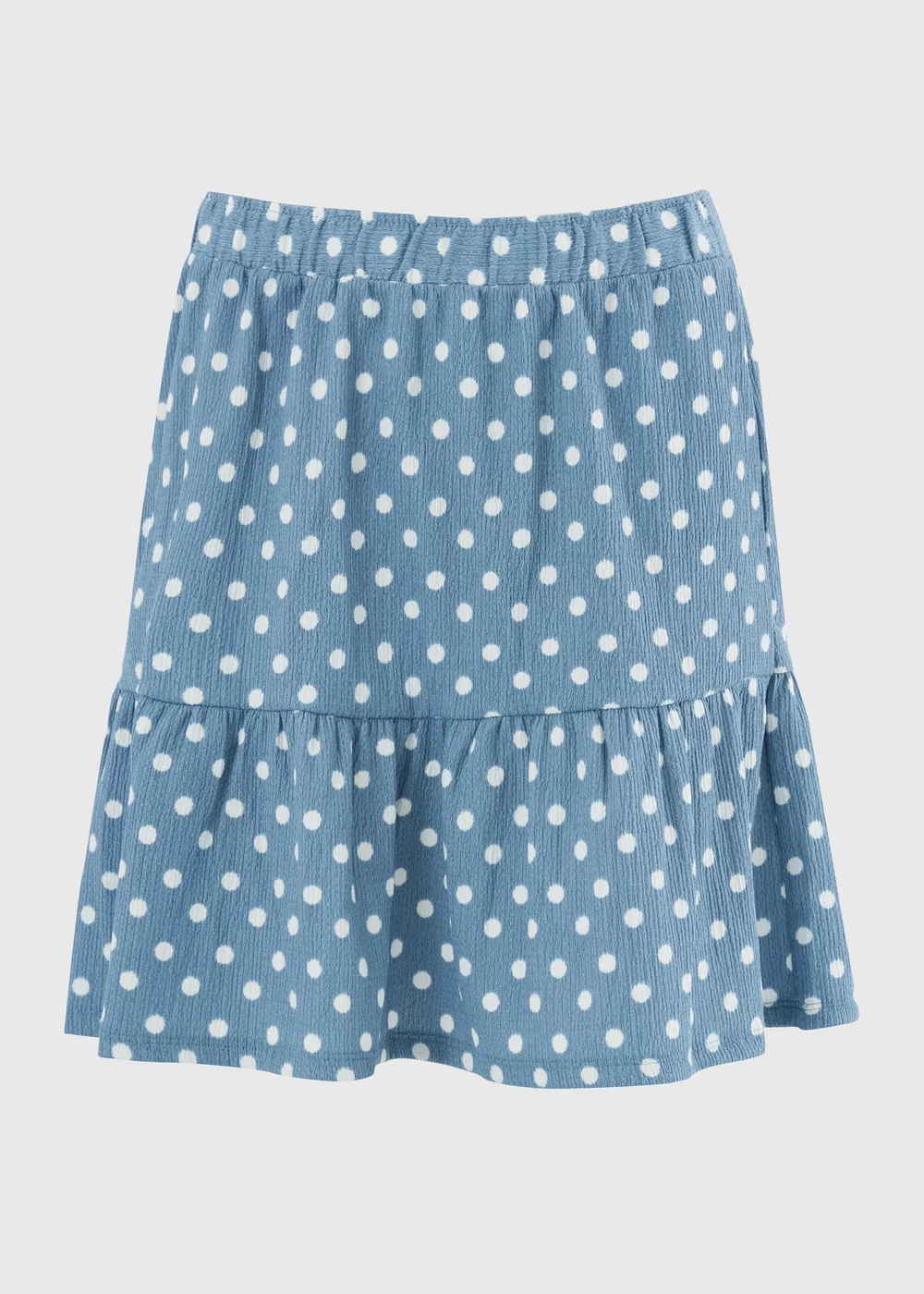 Blue Polka Dot Jersey Mini Skirt - 22 Image 2