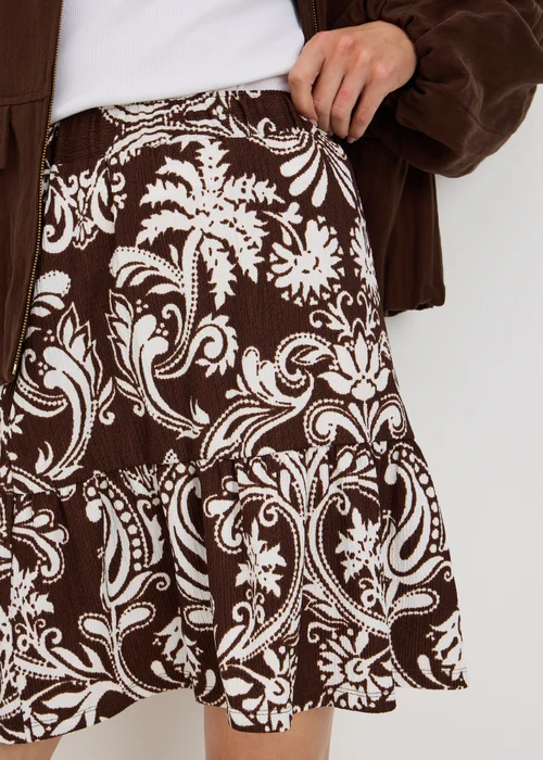 Taupe Abstract Print Jersey Mini Skirt - 18 Image 3