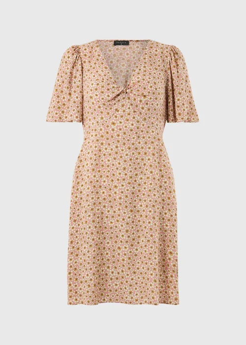 Pink Ditsy Floral Mini Tea Dress - 8 Image 3