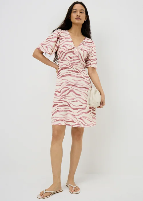 Pink Zebra Print Mini Tea Dress - 8 Image 1