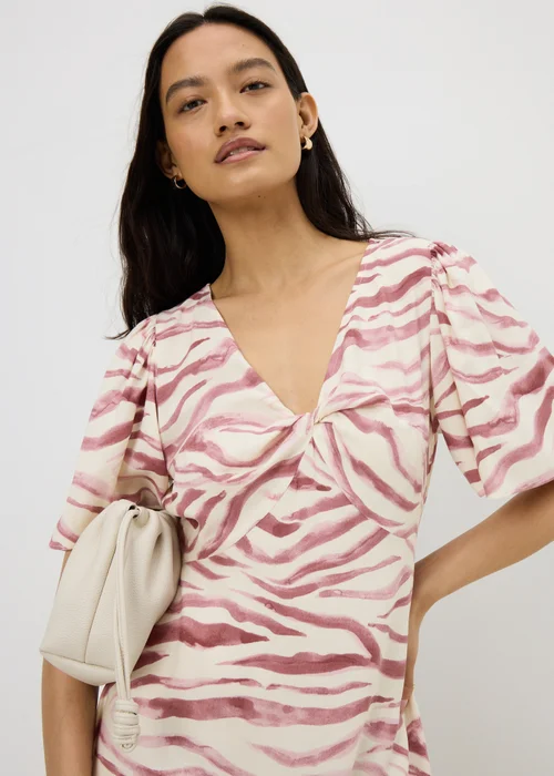 Pink Zebra Print Mini Tea Dress - 8 Image 2