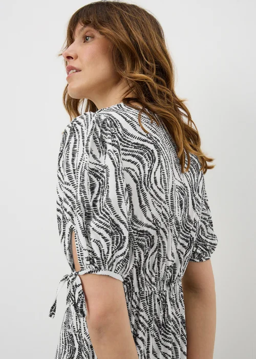 Black Zebra Print Midi Tea Dress - 28 Image 2
