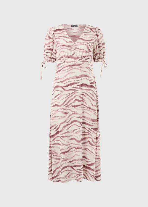 Pink Zebra Print Midi Tea Dress - 28 Image 4