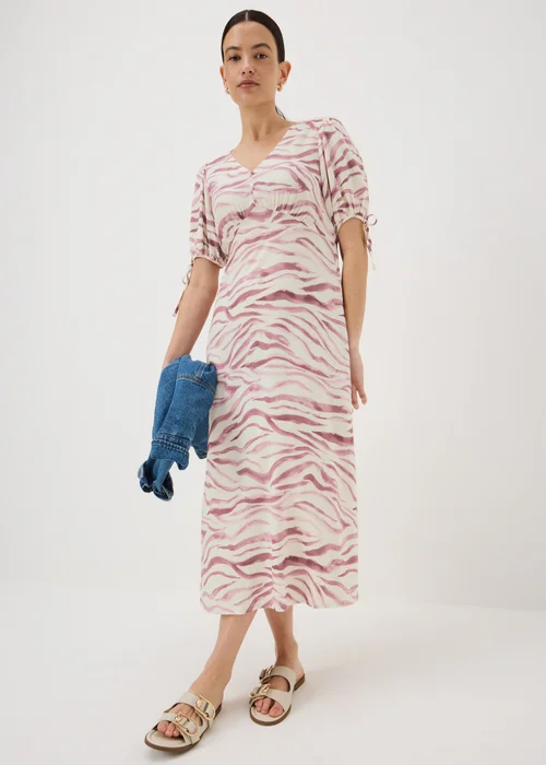 Pink Zebra Print Midi Tea Dress - 28 Image 1