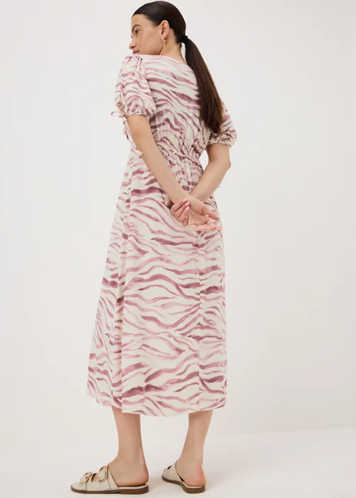 Pink Zebra Print Midi Tea Dress - 28 Image 3