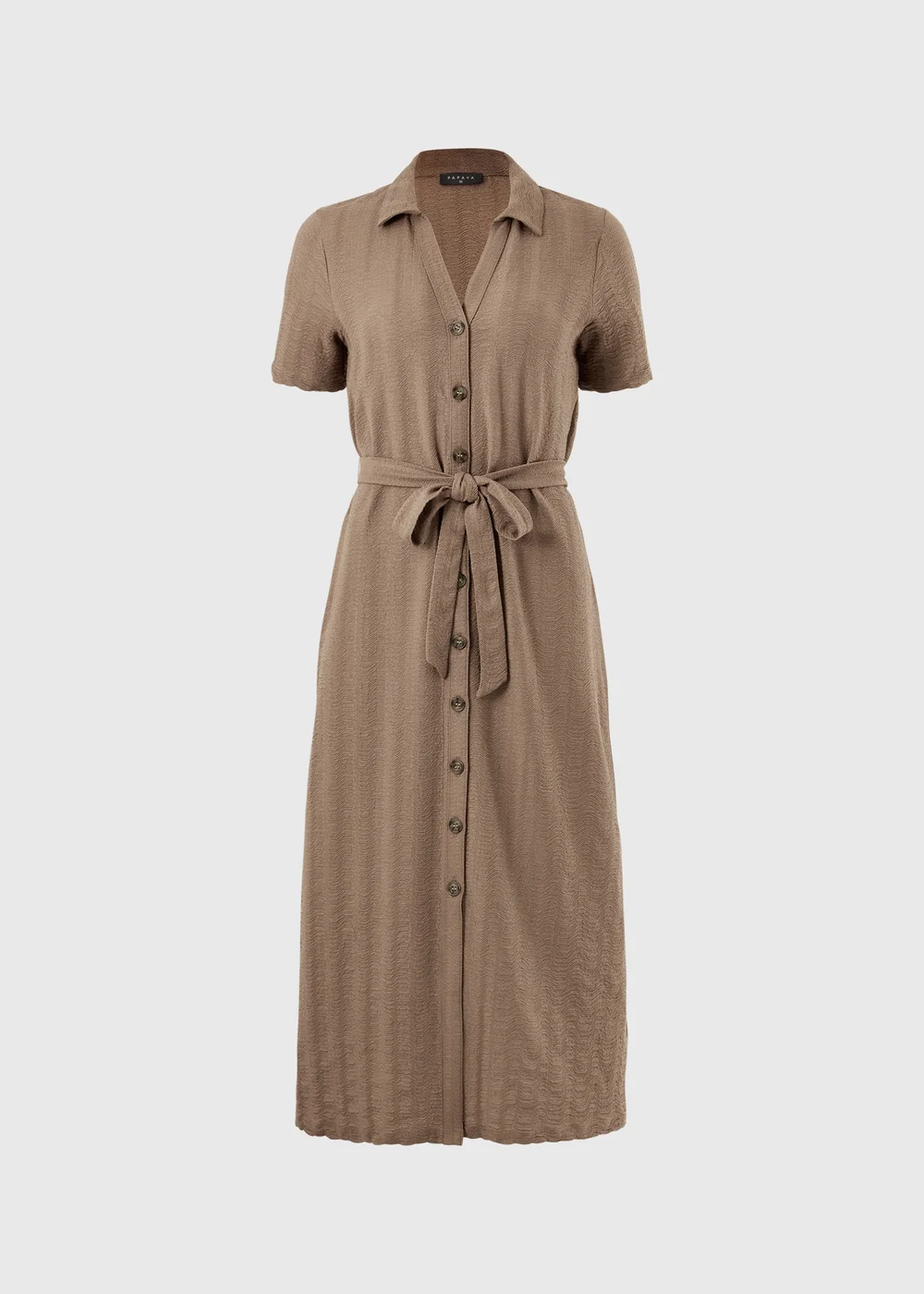 Mocha Textured Midaxi Shirt Dress - 26 Image 4