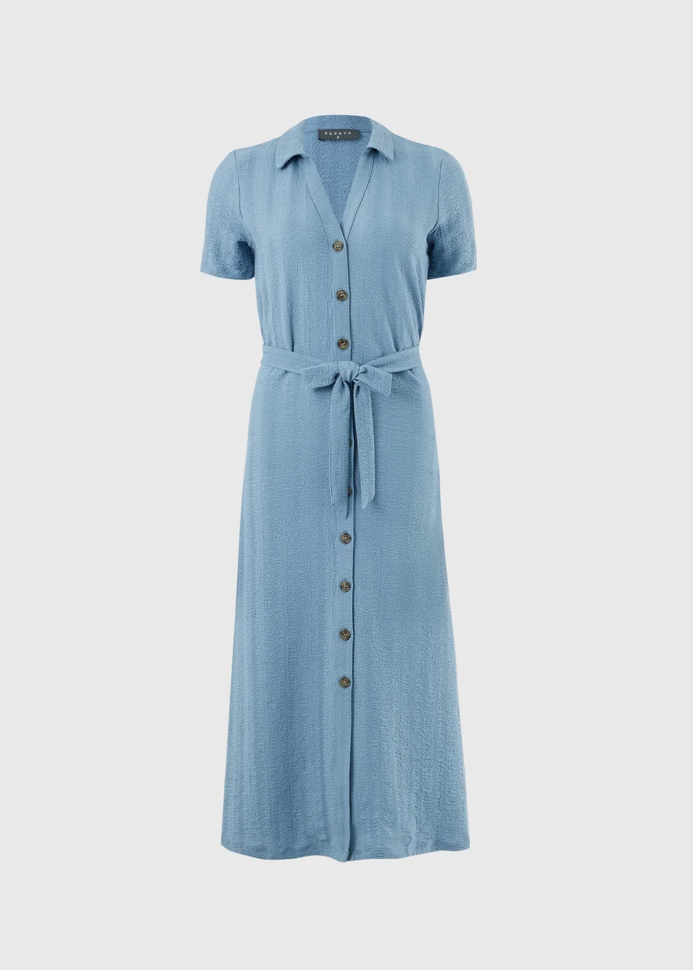 Blue Textured Midaxi Shirt Dress - 8 | Matalan Blue Textured Midaxi Shirt Dress - 8 | Matalan