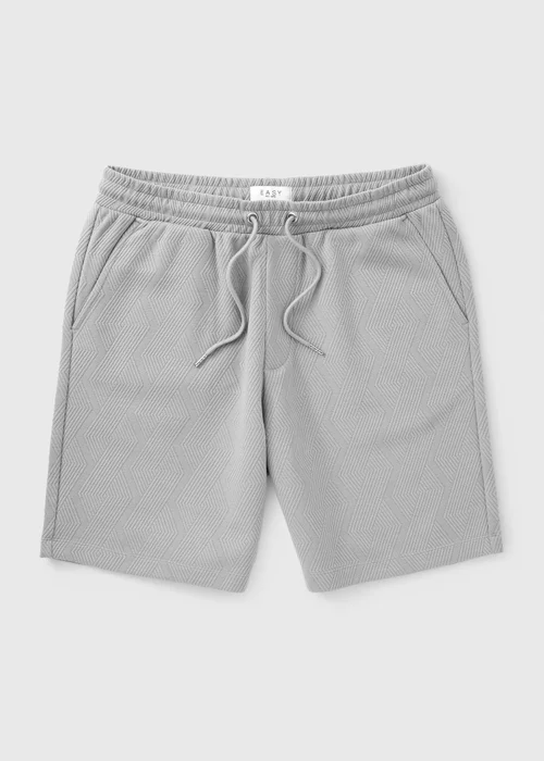 Grey Diamond Texture Co Ord Shorts - S Image 4