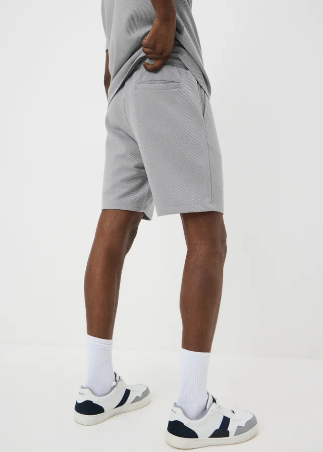 Grey Diamond Texture Co Ord Shorts