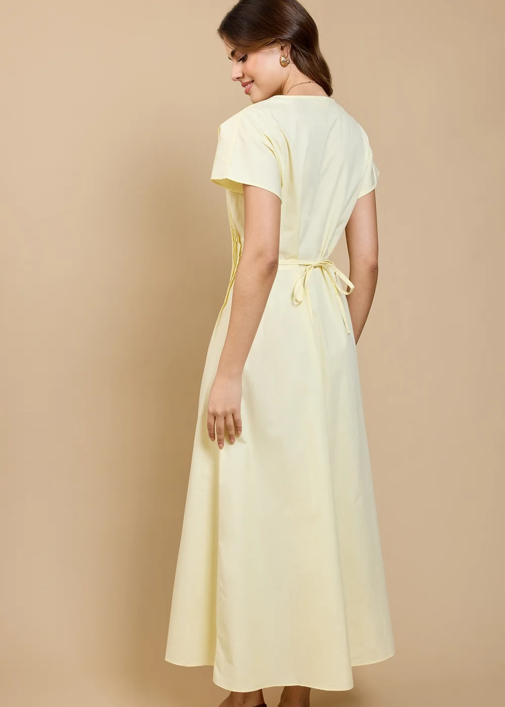 Little Mistress Lemon Pintuck Midaxi Dress by Vicky Pattison - 8 Image 5