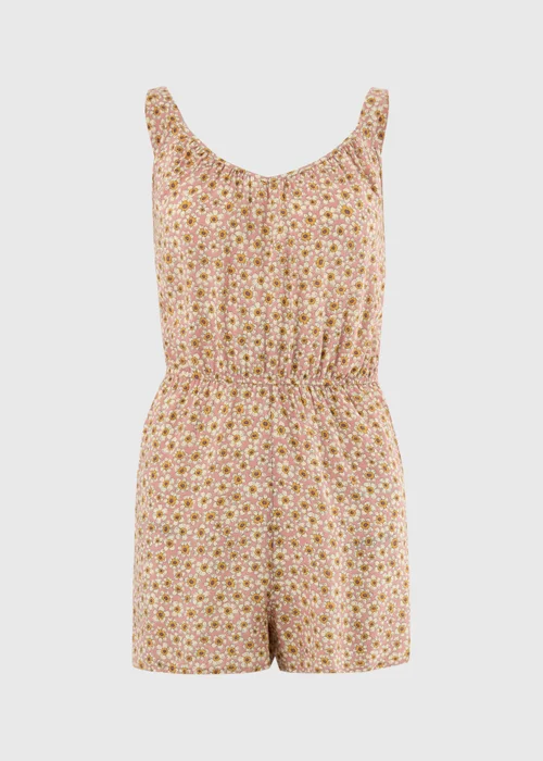 Pink Ditsy Floral Playsuit - 8 Image 3