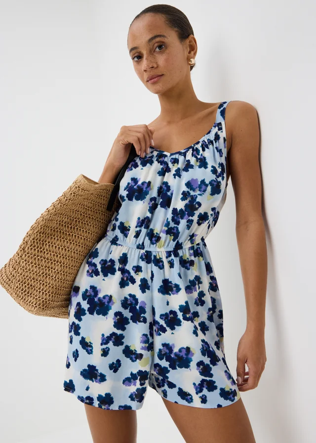 Purple Floral Playsuit