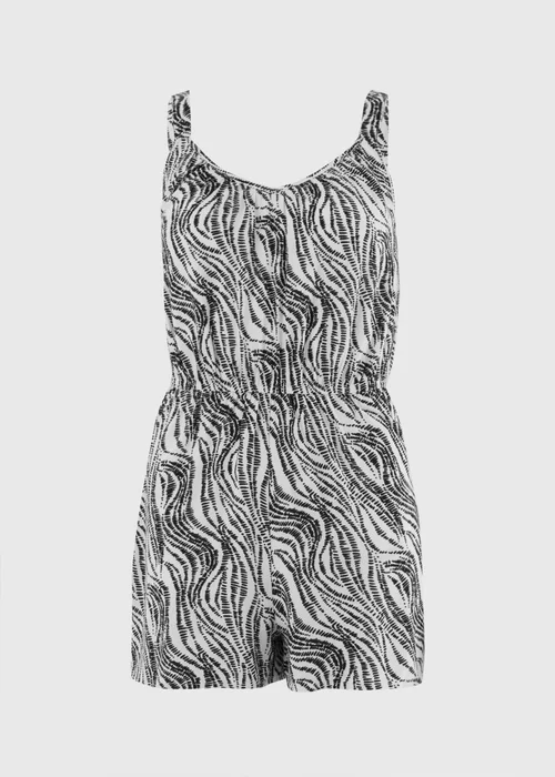 Black Printed Playsuit - 22 Image 2