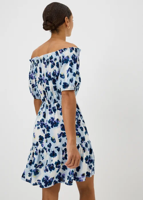 Purple Floral Bardot Mini Dress - Size 26 Image 2
