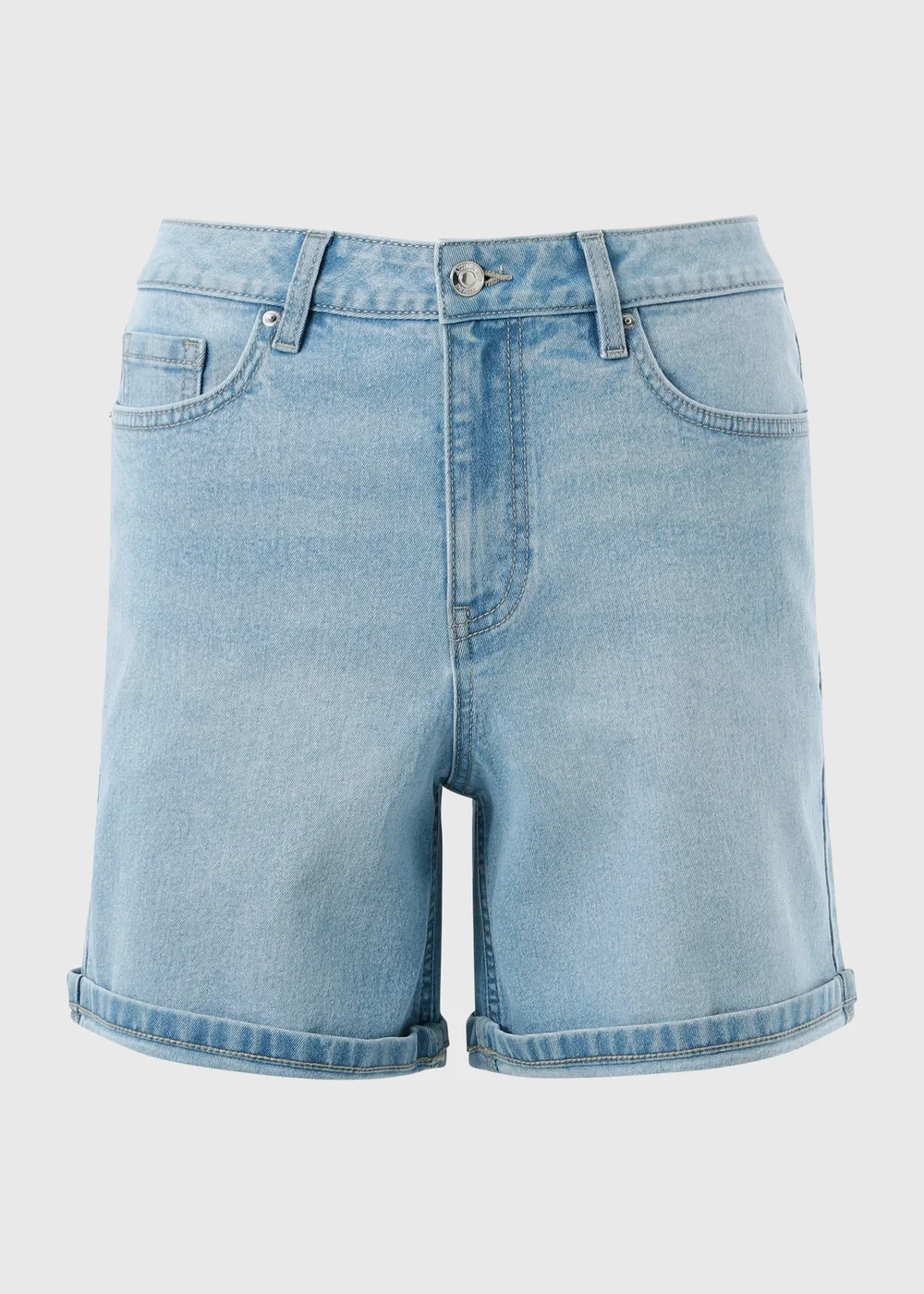 Light Wash Relaxed Boyfriend Denim Shorts - 8 Image 1