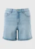 Light Wash Relaxed Boyfriend Denim Shorts - 8 Image 1