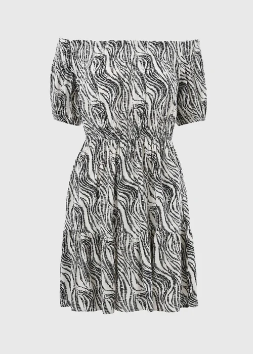 Black Print Bardot Mini Dress - 24 Image 2