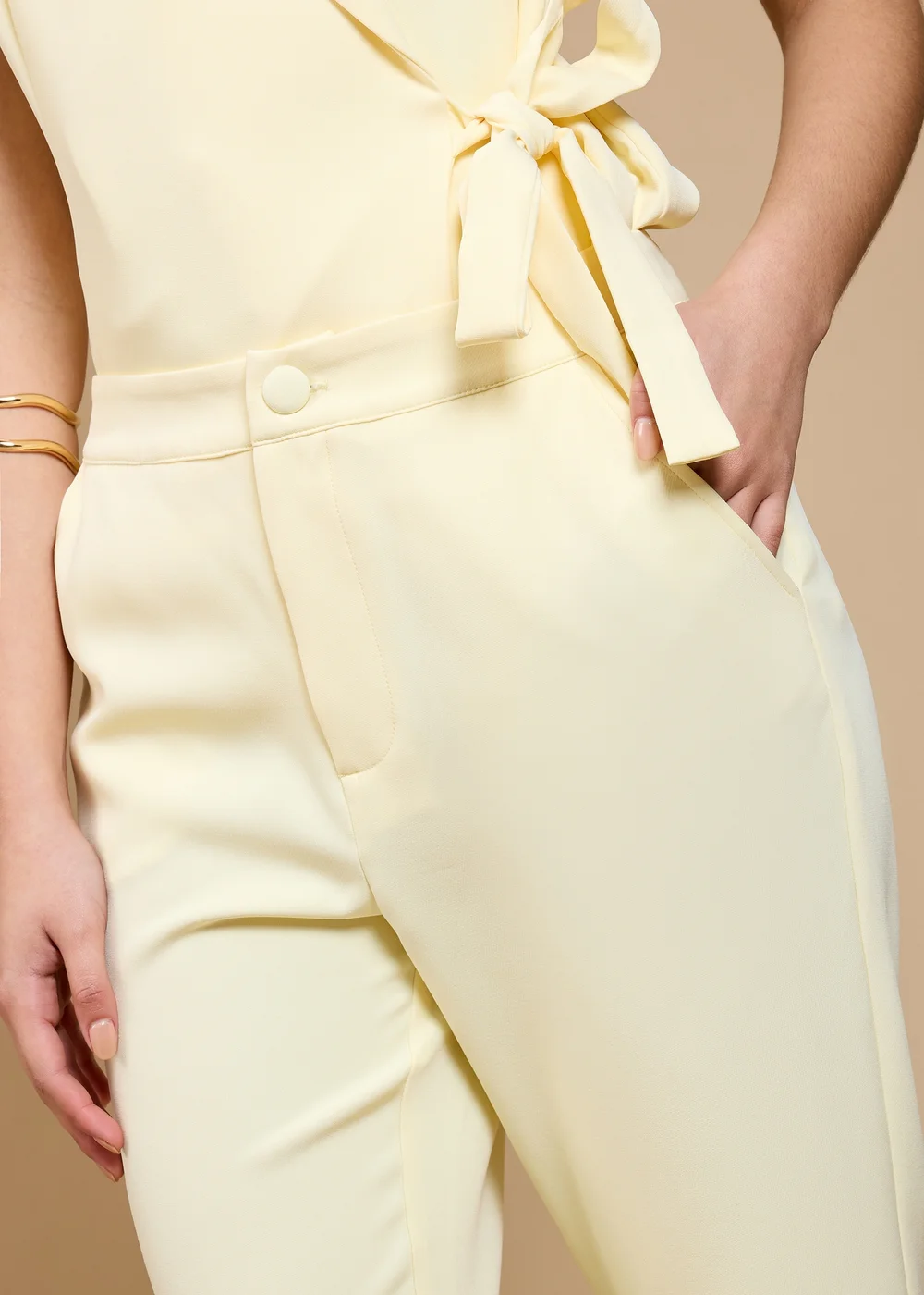 Little Mistress Lemon Tapered Trousers by Vicky Pattison - 14 Image 4
