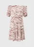 Pink Zebra Print Bardot Mini Dress - Size 8 Image 4