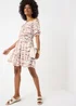 Pink Zebra Print Bardot Mini Dress - Size 8 Image 1