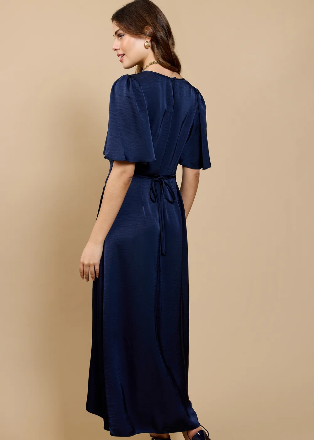 little mistress satin dress Black Satin Lace Midaxi Dress: Elegant Evening Wear