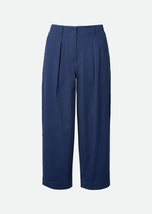 Navy Culotte Barrel Trousers - Size 08 29 leg Image 4
