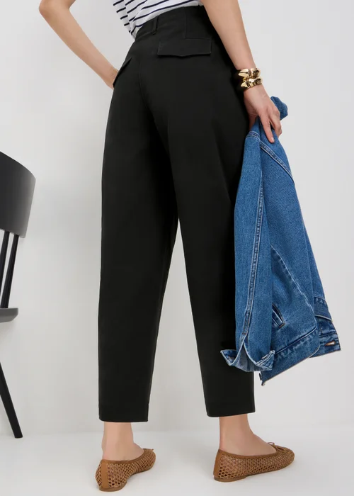 Black Culotte Barrel Trousers - Size 22 31 leg Image 3