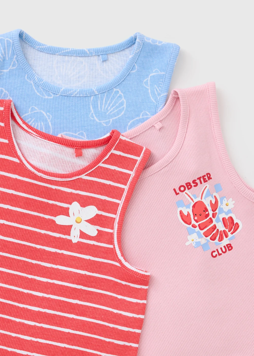 3 Pack Girls Multicolour Holiday Print Frill Vests (1-7yrs) - 1.5-2 Yrs Image 2