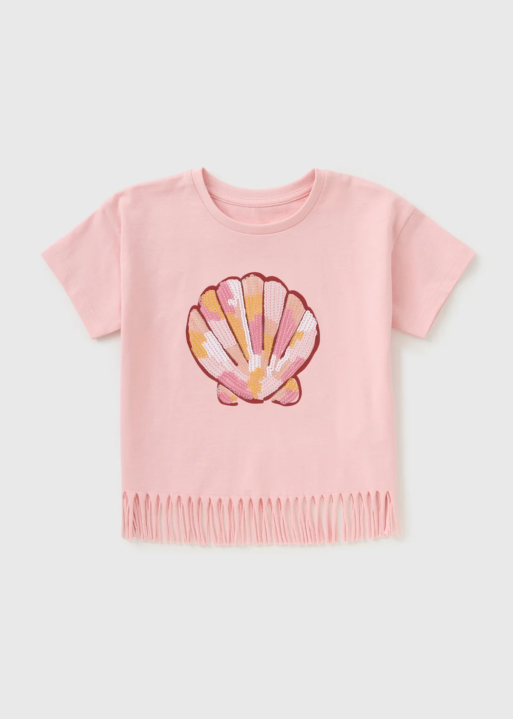 Girls Pink Sequin Shell T-Shirt (1-7yrs) - 1 to 1 half years Image 1