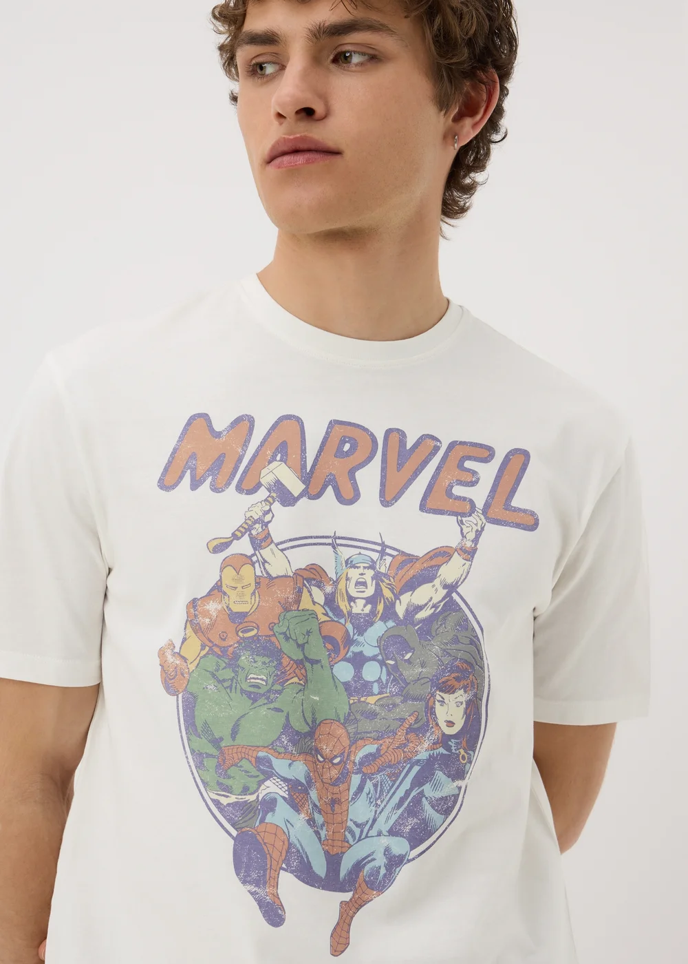 Marvel White Graphic T-Shirt - S Image 2