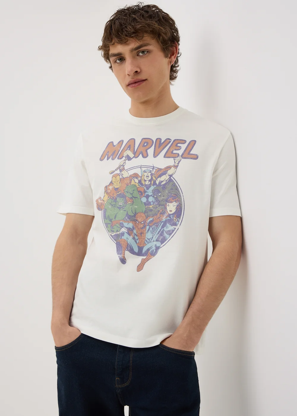 Marvel White Graphic T-Shirt - S Image 1