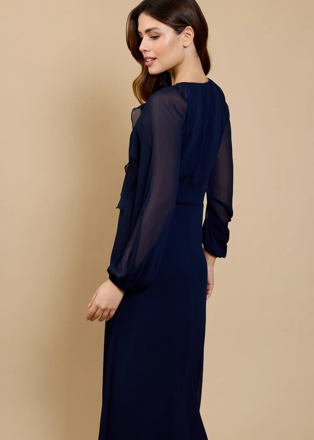 Little Mistress Navy Frill Midaxi Dress by Vicky Pattison - 8 Image 5